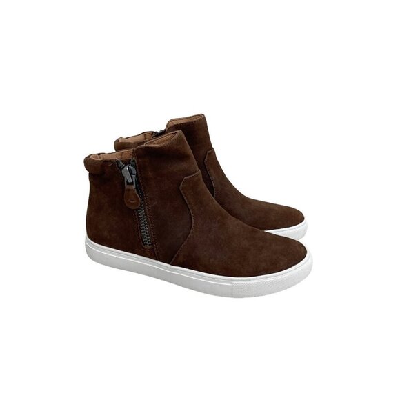 Gentle Souls Carter Brown Leather High Top Side Zip Sneakers Shoes Womens size 6 - Picture 1 of 8
